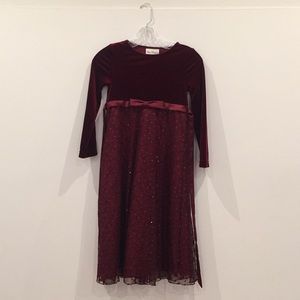 RARE EDITIONS Girl’s Velvet Dress to Mesh Skirt